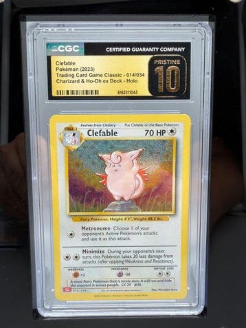 Pokémon Graded card - Clefable Holo - CCC Pristine 10 -, Nieuw