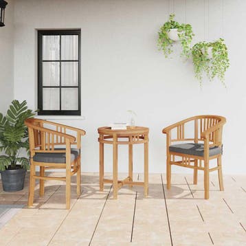 vidaXL Stoel 2 st Bruin Massief Teakhout, Tuin en Terras, Verzenden, Nieuw