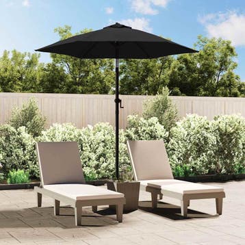 vidaXL Parasol 200x224 cm aluminium zwart, Verzenden