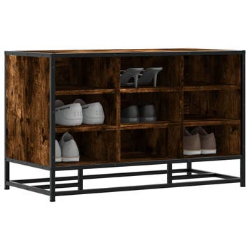 vidaXL Schoenenbank 84x40x53,5 cm bewerkt hout en metaal, Verzenden