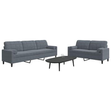 vidaXL 2-delige Loungeset met kussens en bolsters fluweel, Verzenden, Nieuw