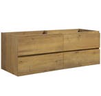 Wastafelkast Angela 140 x 48 cm Eiken Hangend Wastafelmeubel, Verzenden