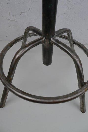 Tabouret - Acier, Bois - tabouret datelier pivotant