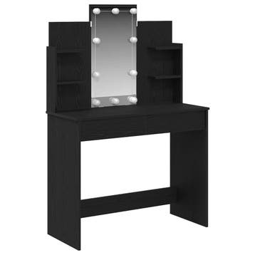 vidaXL Kaptafel met lade Zwart Eiken 96 x 39 x 142 cm, Huis en Inrichting, Tafels | Kaptafels, Verzenden, Nieuw