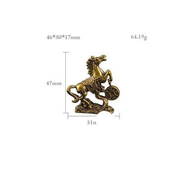 sculptuur, Brass Horse Step on Coins Lucky Statue Feng Shui