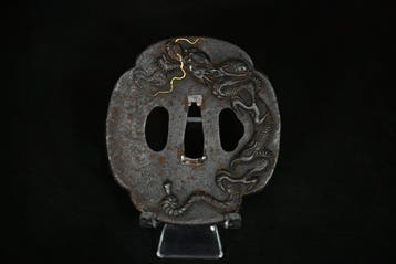 IJzeren draak grote tsuba - ijzer - Japan - Edo Periode