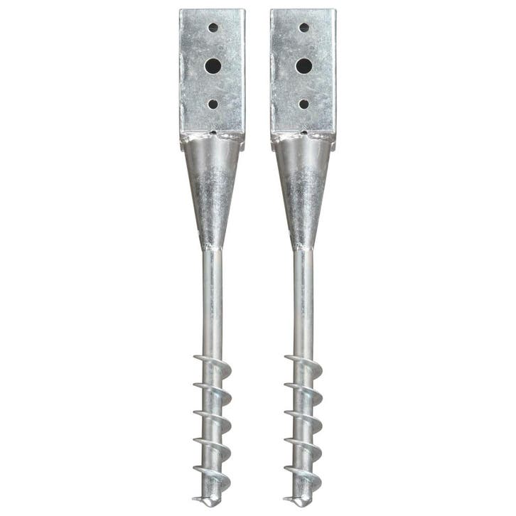 vidaXL Grondpinnen 2 st 7x7x56 cm gegalvaniseerd staal, Caravanes & Camping, Accessoires de camping, Envoi