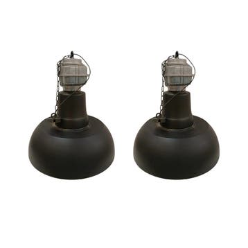 Hanglamp industria gunmetal white metaal industrieel, Ophalen of Verzenden