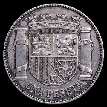 Spanje. Segunda Republica. 1 Peseta 1933*34 Madrid (Zonder