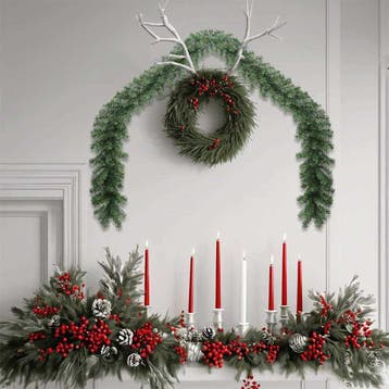 vidaXL Kerstkrans 2 st Groen 20 m PVC, Verzenden, Nieuw