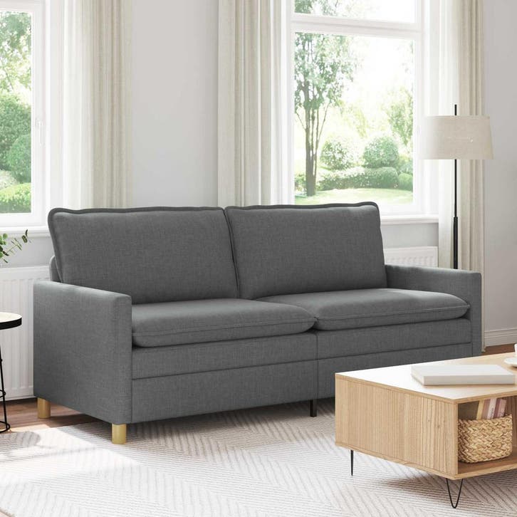 vidaXL bank / zetel Donkergrijs 196 x 81 x 87,5 cm Stof, Maison & Meubles, Canapés | Salons, Envoi