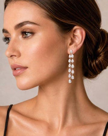 Oorbellen - 18 karaat Witgoud - 3.55ct. tw. Diamant, Nieuw
