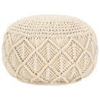 vidaXL Poef macramé handgemaakt 45x30 cm katoen, Verzenden, Nieuw