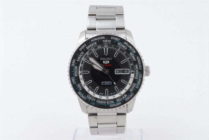 Seiko - Seiko 5 Sports World Time - Zonder minimumprijs -, Handtassen en Accessoires, Horloges | Antiek