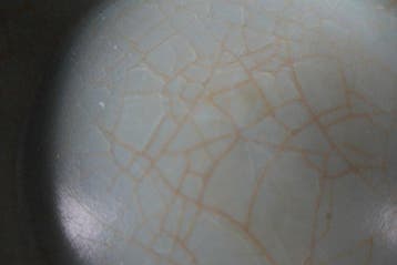 Bol - Green Crackle Flaked Glaze Brush Washer - Porcelaine -
