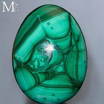 Groene malachiet met hypnotiserende concentrische, Collections