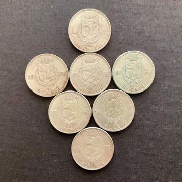 België. 100 Francs België – 7 × 100 frank Vier Koningen –