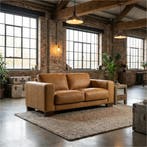 Leren bank Clear - 2 zits - Kenia Cognac (cognac) - Poten, Ophalen of Verzenden