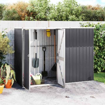 vidaXL Tuinschuur 225x89x161 cm gegalvaniseerd staal, Verzenden
