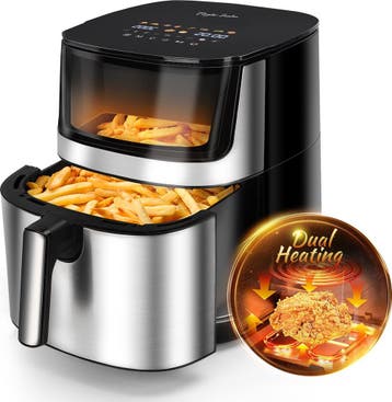 Airfryer XXL - heteluchtfriteuse - 8L - 2000W - Zwart, Verzenden