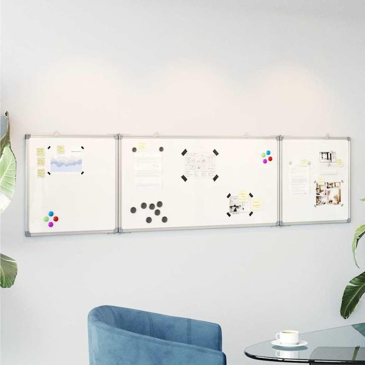 vidaXL Whiteboard magnetisch inklapbaar 160x40x1,7 cm, Zakelijke goederen, Overige Zakelijke goederen, Verzenden
