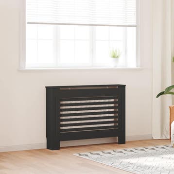 vidaXL Radiatorombouw 112x19x81,5 cm MDF zwart, Verzenden