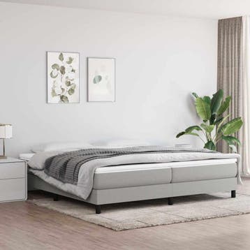 vidaXL Boxspring bed stof lichtgrijs 200x200 cm, Verzenden