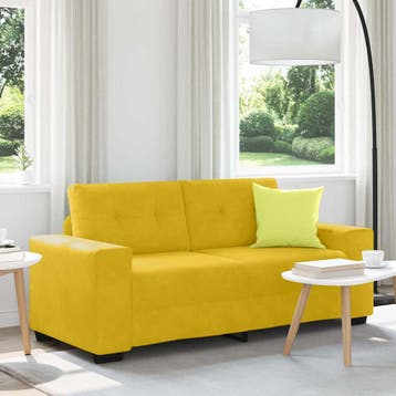 vidaXL Loveseat Sofa Geel 180x77x82 cm Fluweel, Verzenden