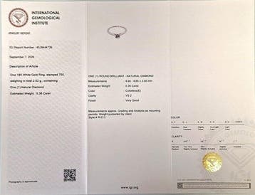 Verlovingsring - 18 karaat Witgoud - 0.36ct. tw. Diamant