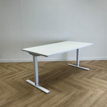 verstelbaar bureau 160x80 cm,  wit, Huis en Inrichting, In hoogte verstelbaar, Gebruikt
