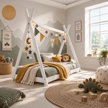 Infanskids Pino Tipibed 90x200 Wit - Buitenmaat 208x96x163cm