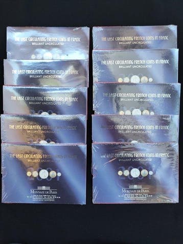 Frankrijk. Lot de 10 coffrets BU 2001
