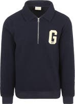 Gant Halfzip Trui Fleece Navy maat Maat 52/54 (L) Heren, Maat 52/54 (L), GANT, Nieuw, Verzenden