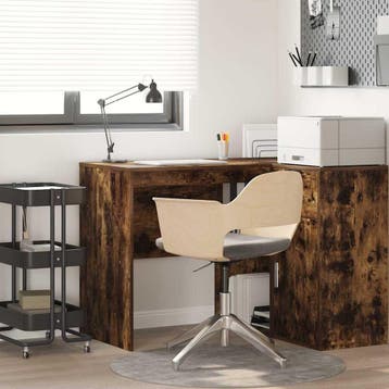 vidaXL Bureau Rook Eiken Bewerkt hout 102 x 50 x 75 cm, Huis en Inrichting, Bureaus, Verzenden, Nieuw