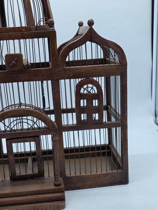 Cage à oiseaux - Bois, Métal, Antiek en Kunst, Curiosa en Brocante