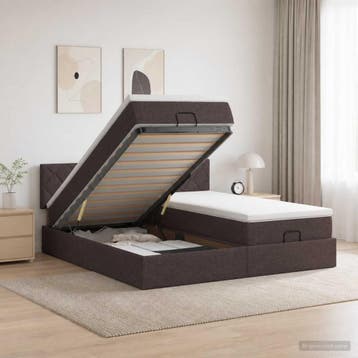 vidaXL Ottoman bed met matras met hoofdeinde 2 st, Verzenden, Nieuw