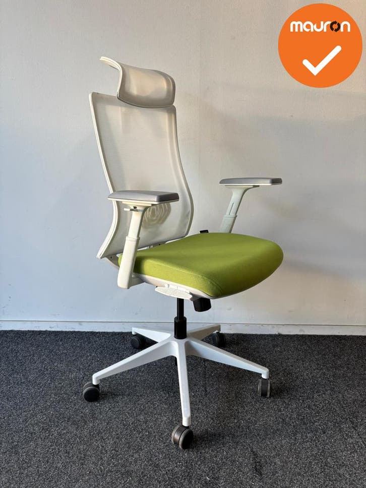 Verona Bureaustoel - Bestaande groene stoffering met wit net, Articles professionnels, Aménagement de Bureau & Magasin | Mobilier de bureau & Aménagement