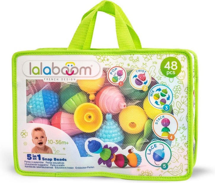 Lalaboom Educatieve Kralen - 48 Stuks In Opbergtas Met Rits, Kinderen en Baby's, Speelgoed | Overig, Nieuw, Verzenden