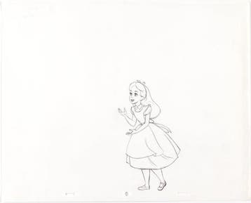 Walt Disney - Originele publiciteits-tekening van Alice (ca., Verzamelen, Disney, Nieuw