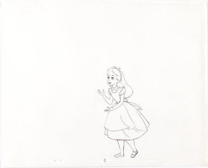 Walt Disney - Originele publiciteits-tekening van Alice (ca., Verzamelen, Disney