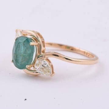 Zonder minimumprijs - Ring - 14 karaat Geel goud - 1.93ct.