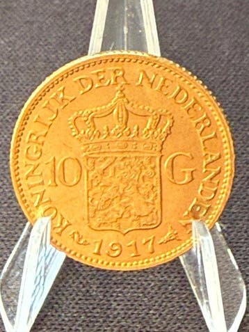 Nederland. Wilhelmina. 10 Gulden 1917