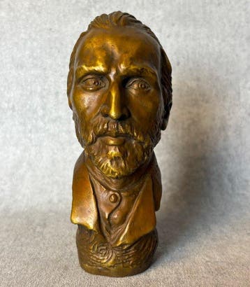 Beeld, Vincent van Gogh buste - 16.5 cm - Brons