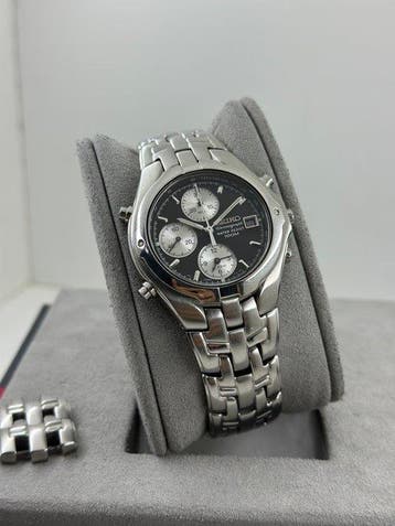 Seiko panda dialChronograph 7T32-6M90 – Stainless Steel –