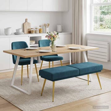 vidaXL Dubbel-laags bank Blauw 120 x 45 x 46 cm fluweel, Verzenden