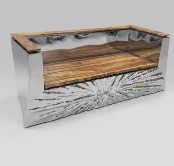 Sofa - Staal, Hout - Hedendaags ontwerp, Huis en Inrichting, Nieuw
