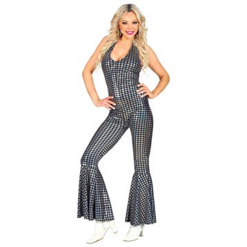 Disco 70S Jumpsuit Zilver Dames, Kleding | Dames, Verzenden, Nieuw