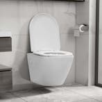 vidaXL Hangend toilet randloos keramiek wit, Verzenden, Nieuw