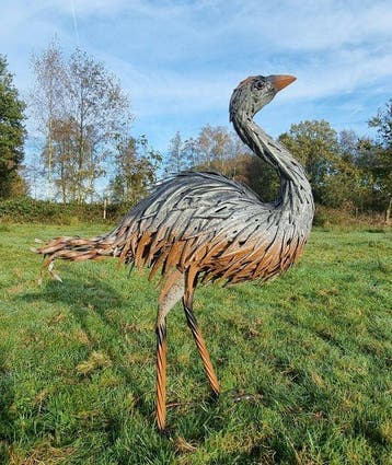 Figuur - Levensechte struisvogel - IJzer, Metaal