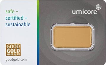 10 gram - Goud .999 - Umicore - Verzegeld en met certificaat, Postzegels en Munten
